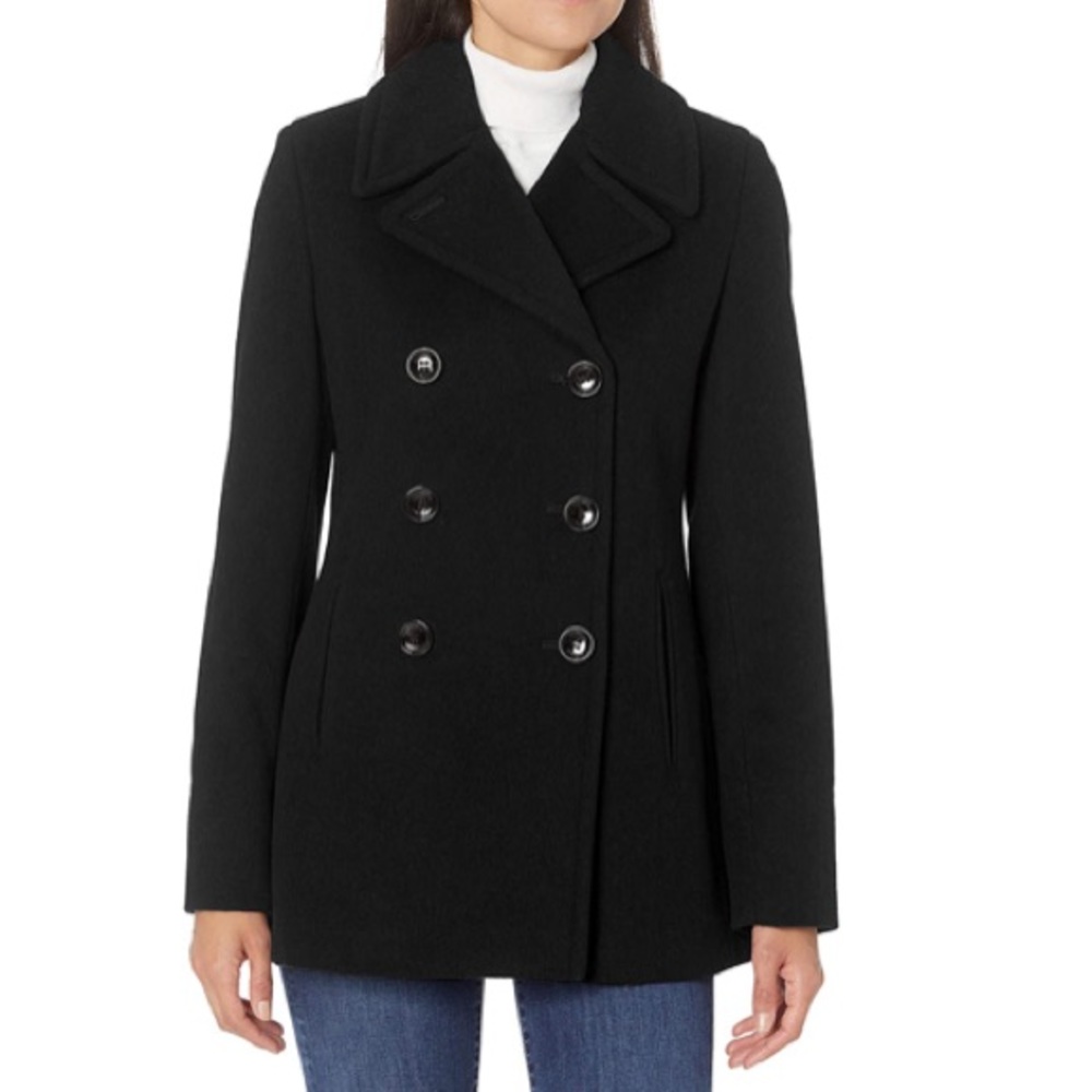 💥$68💥 ANNE KLEIN Grey/Black Wool Winter Pea Coat!!!